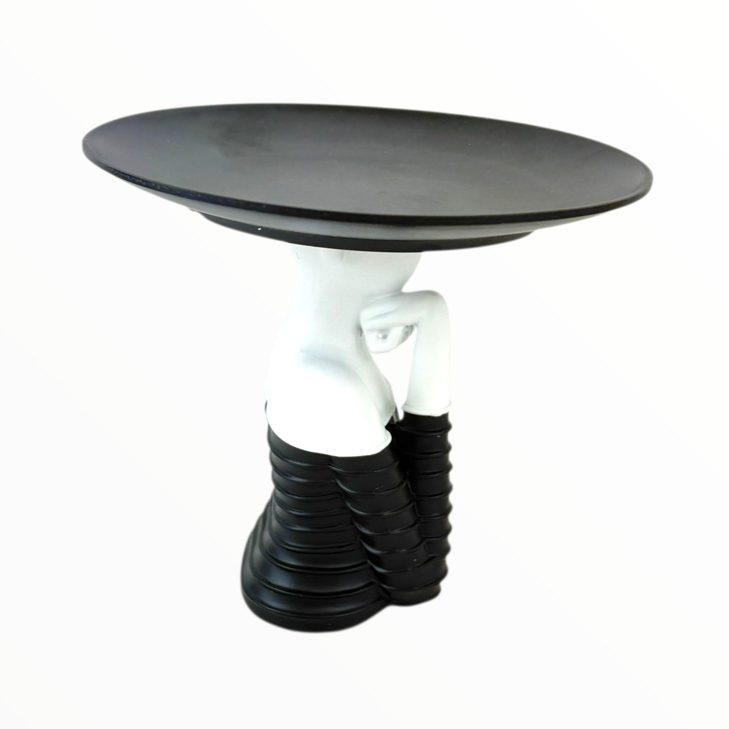 Modern Lady Decorative Tray – Black & White Resin Jewelry and Candy Holder