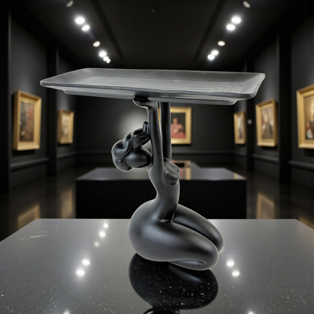 Abstract Woman Decorative Tray – Modern Resin Jewelry & Key Holder