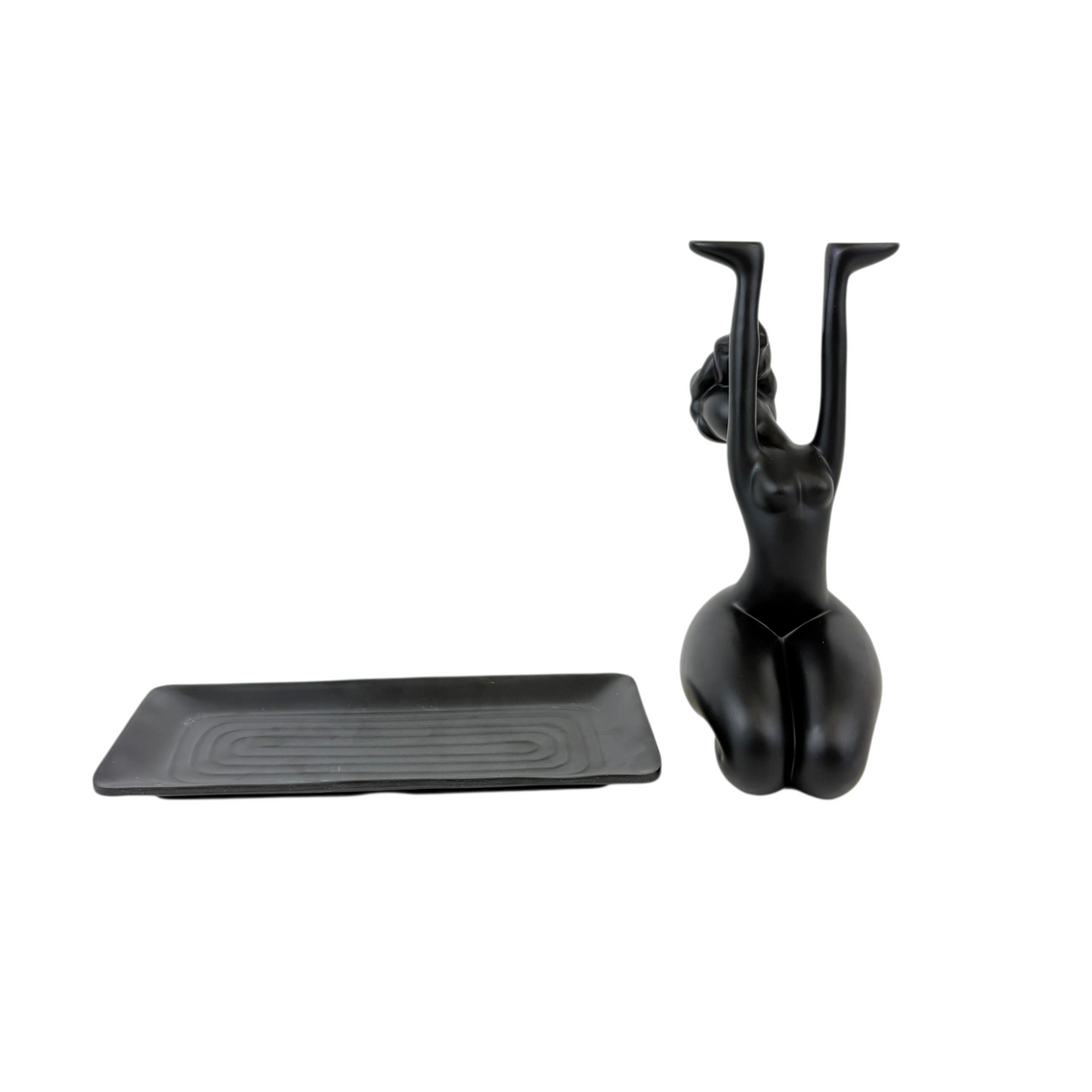 Abstract Woman Decorative Tray – Modern Resin Jewelry & Key Holder