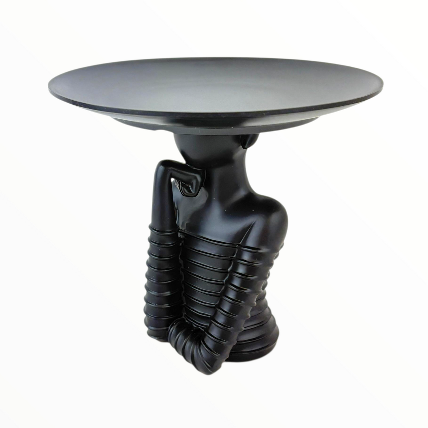 Modern Lady Decorative Tray – Black Resin Jewelry and Candy Holder