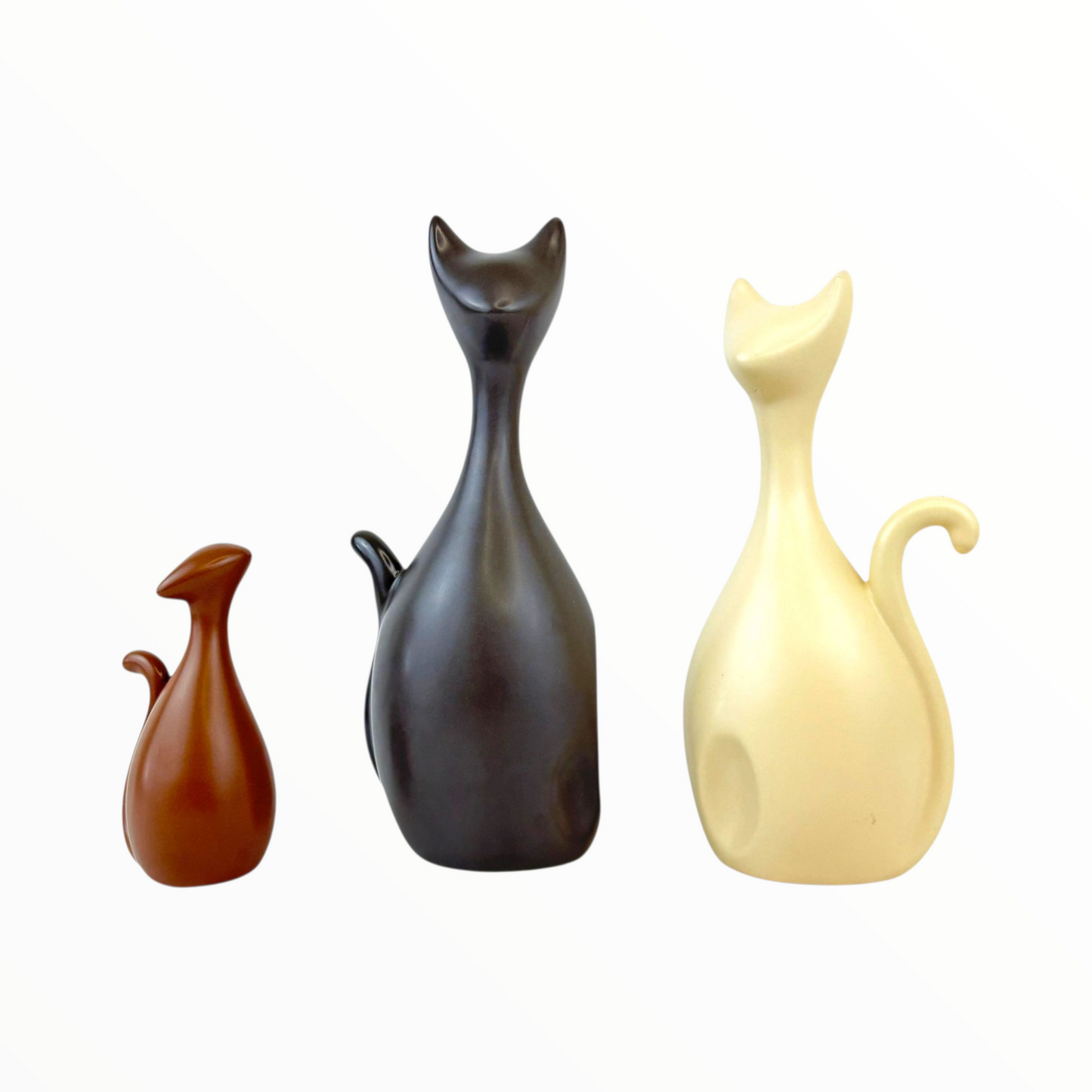 Elegant Abstract Cat Figurine Set – Modern Minimalist Home Decor (3 Pieces)
