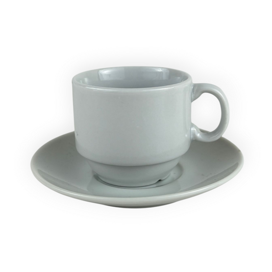 Classic White Porcelain Tea & Coffee Cup with Saucer – Minimalist Café Style Set