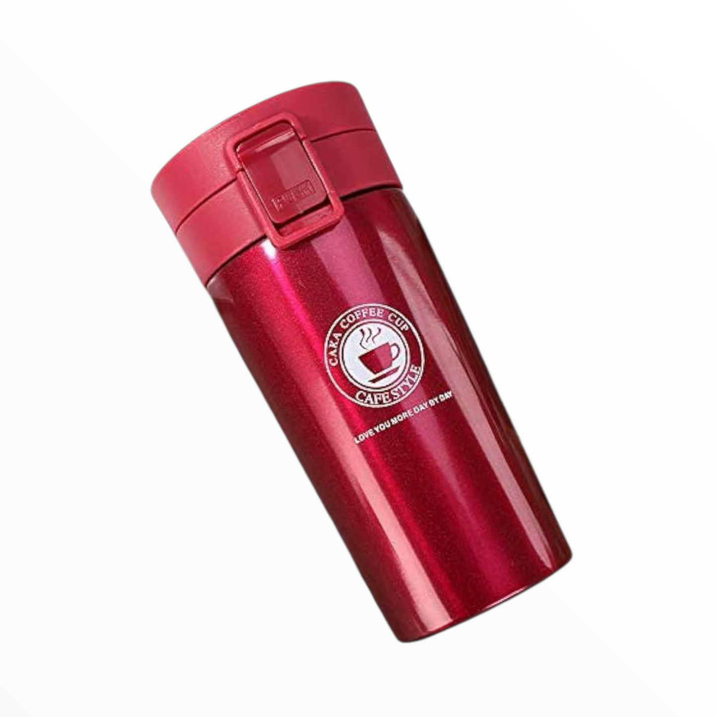 Red Stainless Steel Insulated Travel Mug – Leak-Proof Coffee Tumbler with Locking Lid