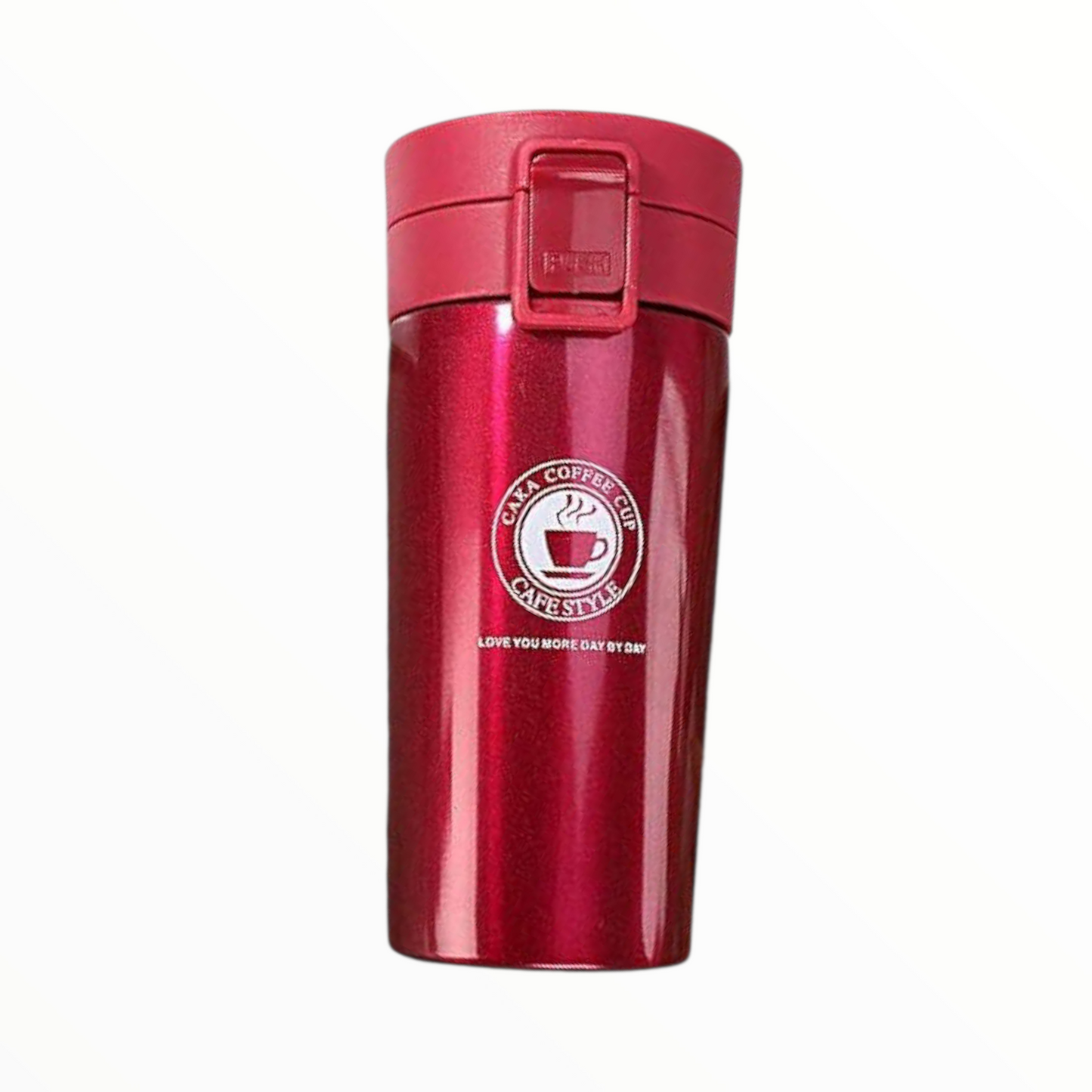 Red Stainless Steel Insulated Travel Mug – Leak-Proof Coffee Tumbler with Locking Lid