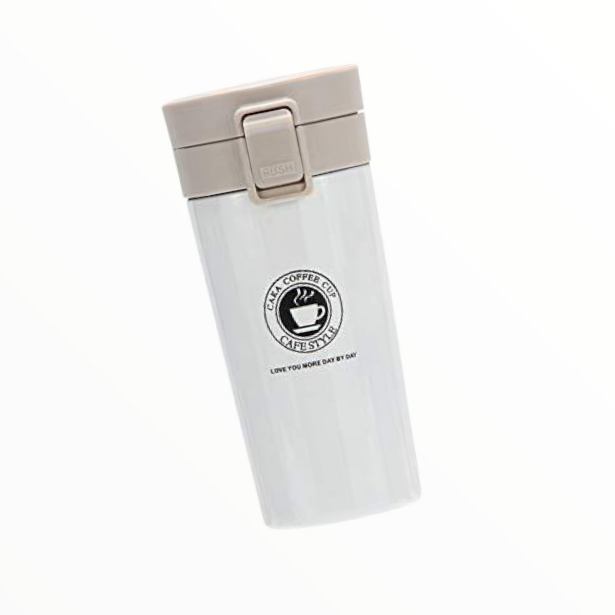 White Stainless Steel Insulated Travel Mug – Leak-Proof Coffee Tumbler with Locking Lid