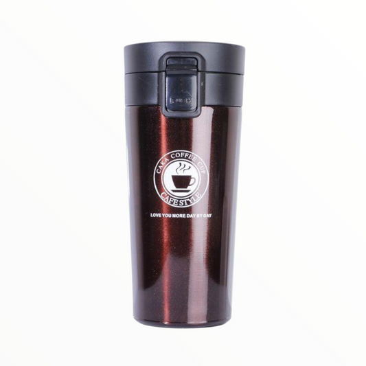 Red blackStainless Steel Insulated Travel Mug – Leak-Proof Coffee Tumbler with Locking Lid