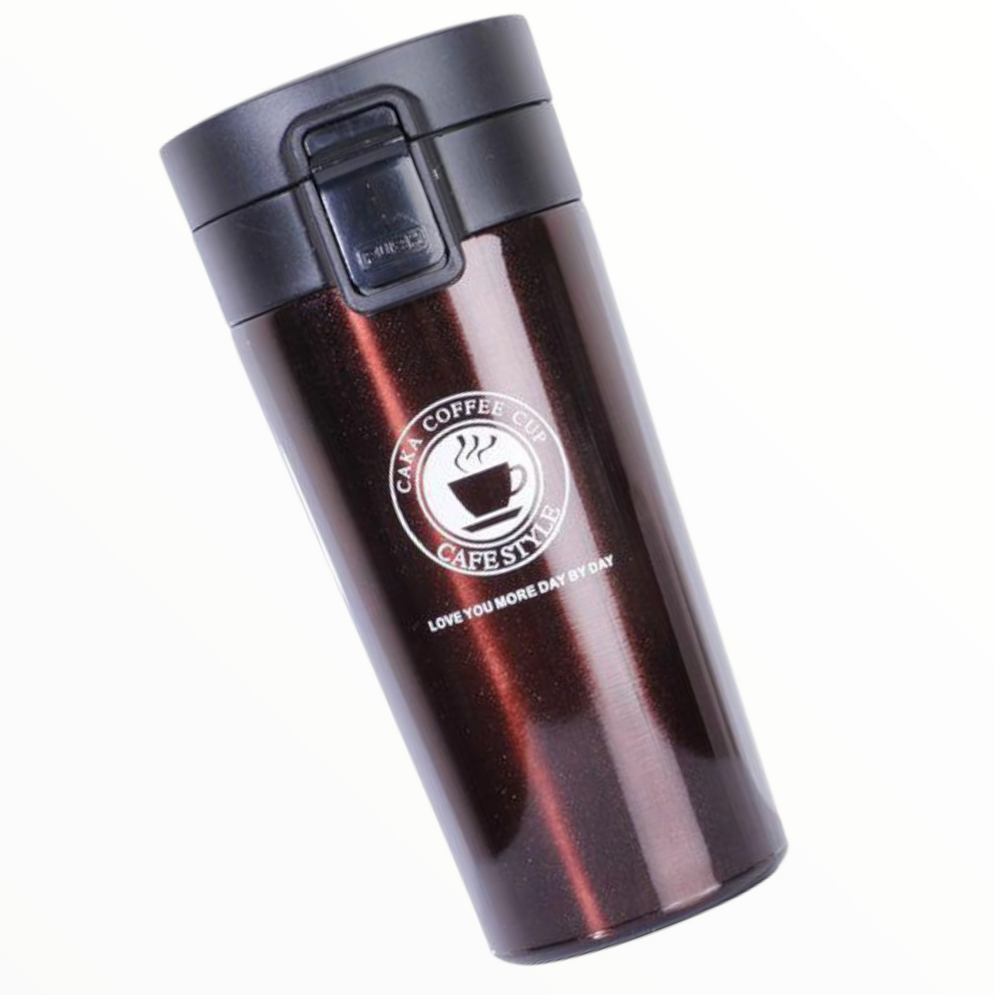 Red blackStainless Steel Insulated Travel Mug – Leak-Proof Coffee Tumbler with Locking Lid