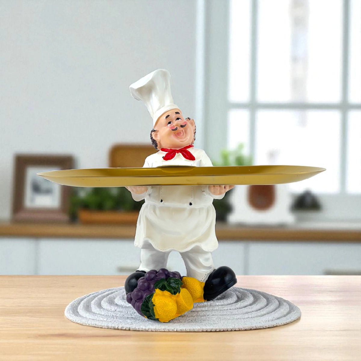 Chef Tray Holder Figurine – Kitchen Server Decor