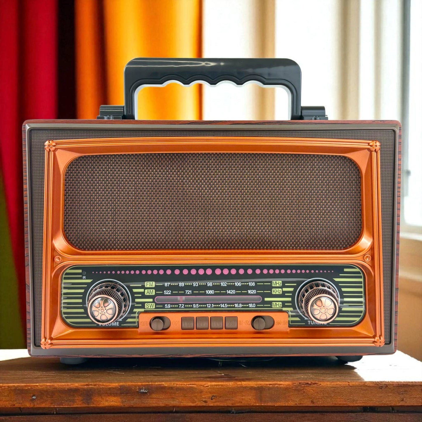 Retro Bluetooth Party Radio – Wooden Style (Model M-1807BT)