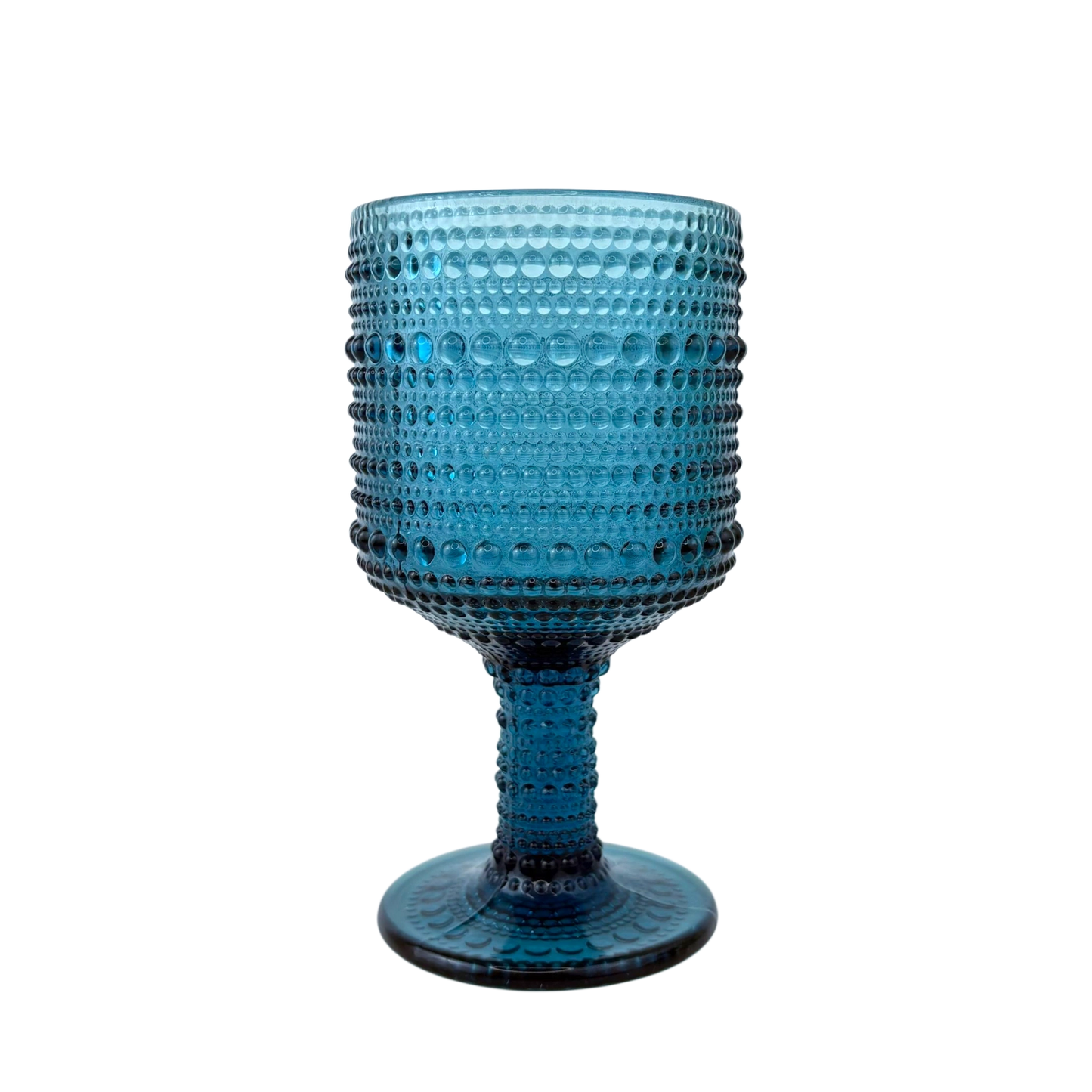 Textured Goblet Glass – Blue Bubble Design