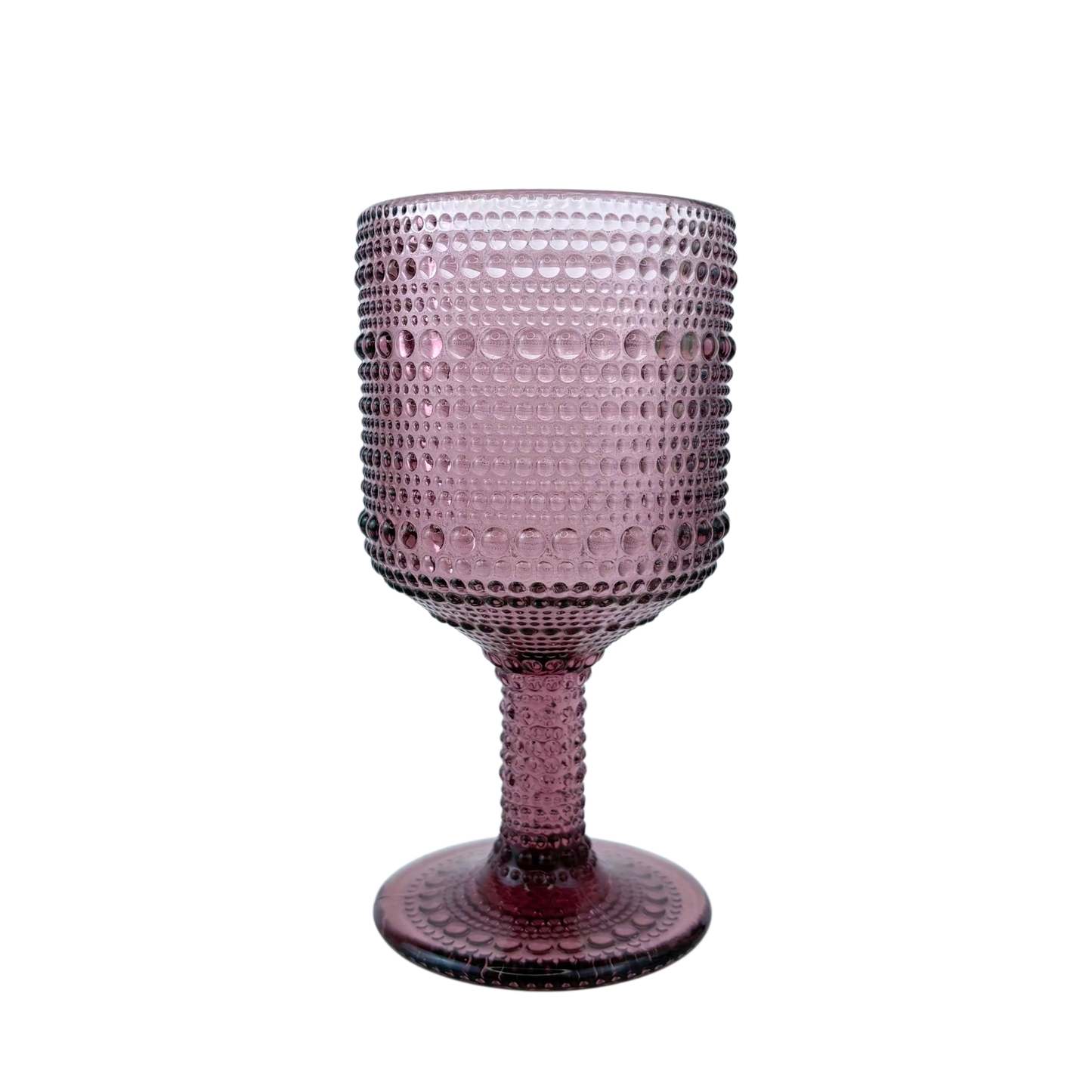 Textured Goblet Glass – Pink Bubble Design