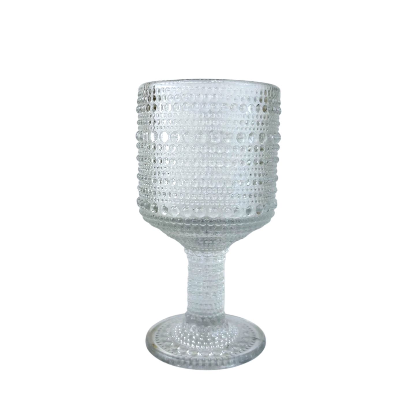 Textured Goblet Glass – Clear Bubble Design