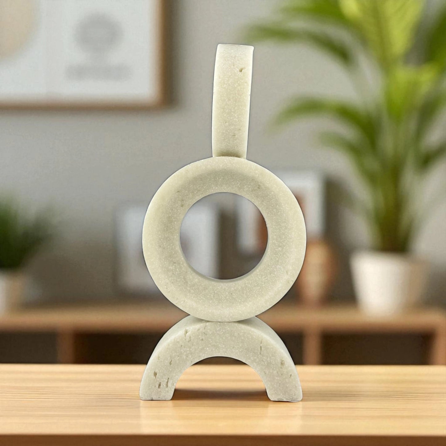 Stacked Ring Arch Sculpture – Minimalist Sandstone Decor