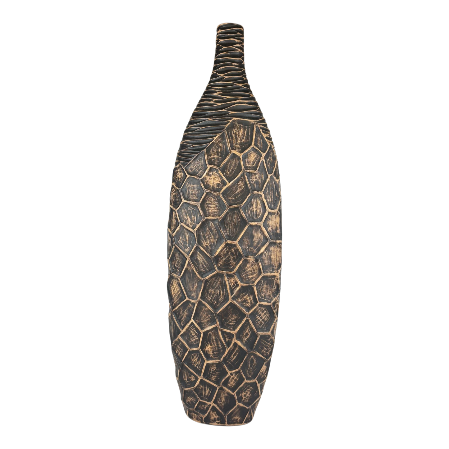 Geometric Textured Vases – Set of 2 Modern Tribal Decor