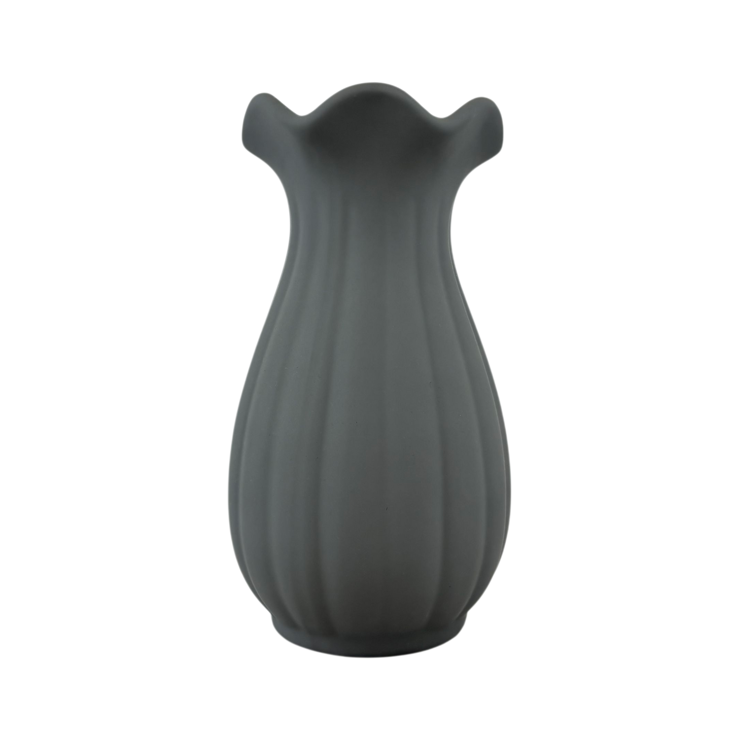 Dark Gray Matte Ceramic Vase-Elegant Modern Home Décor