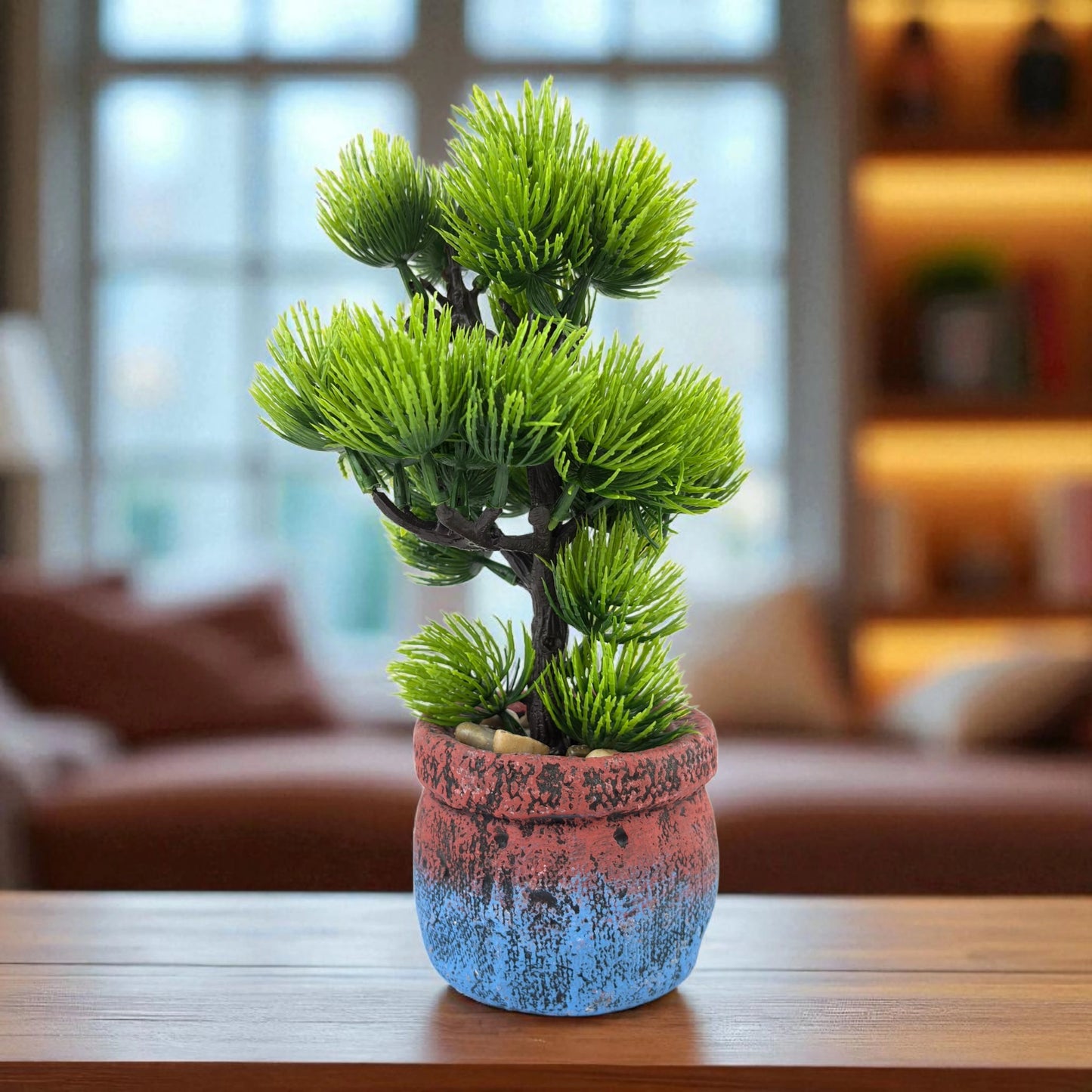Artificial Bonsai Pine in Rustic Pot