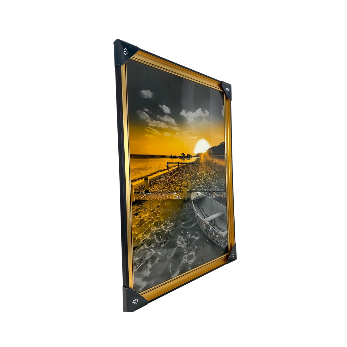 Golden Sunset Pier Art Panel