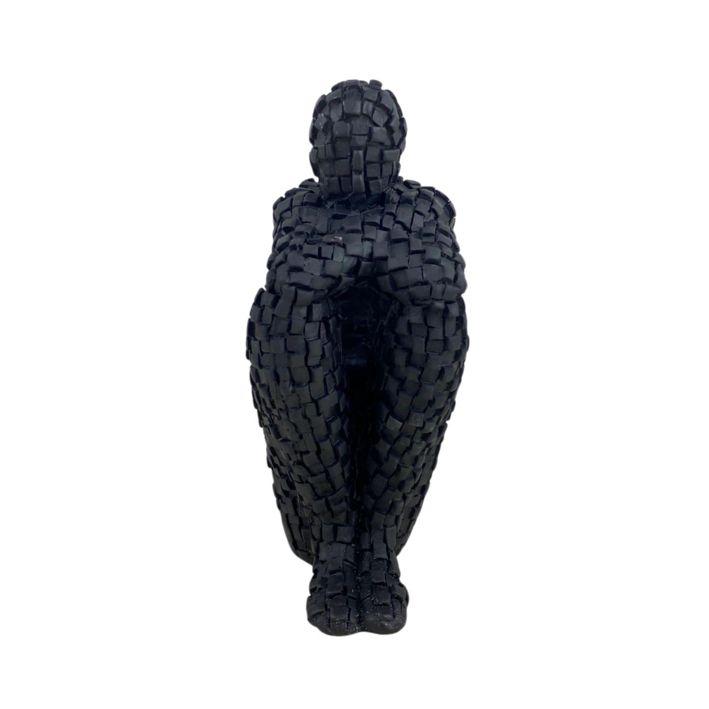 Mosaic Sitting Man Sculptures – Black & White Set