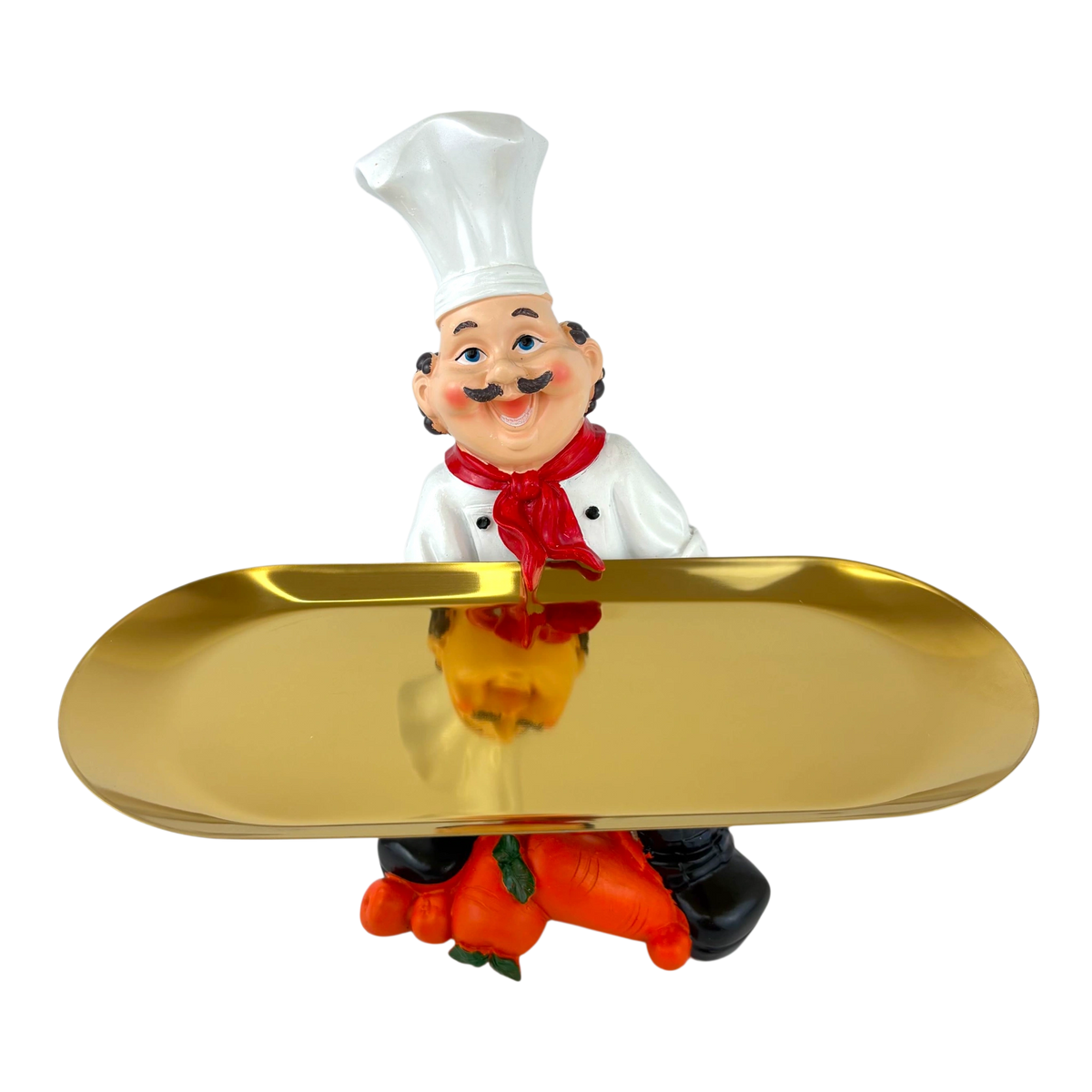 Chef Tray Holder with Carrot Base – Fun Kitchen Decor