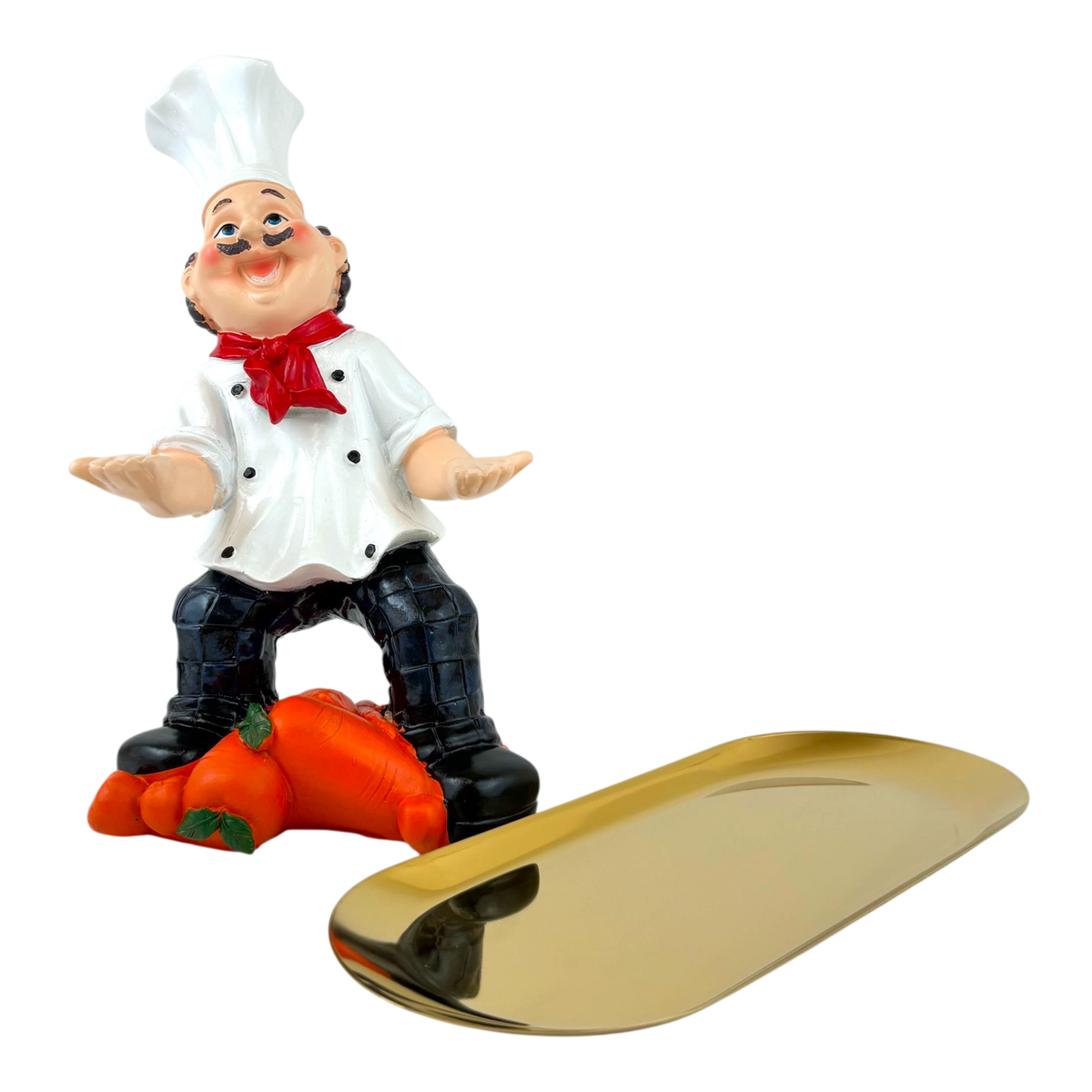 Chef Tray Holder with Carrot Base – Fun Kitchen Decor