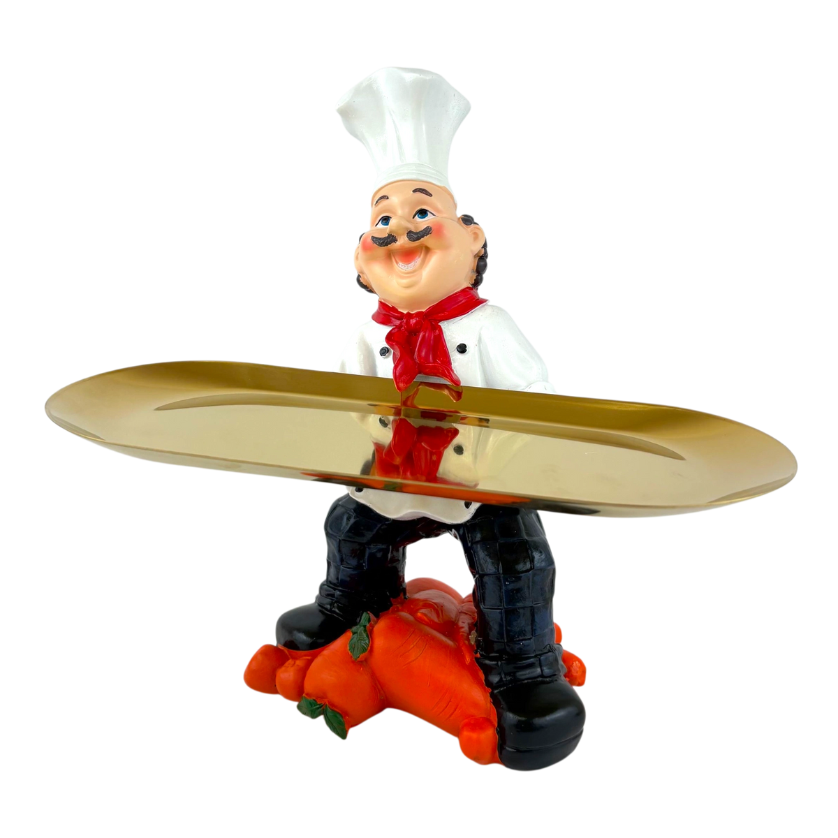 Chef Tray Holder with Carrot Base – Fun Kitchen Decor