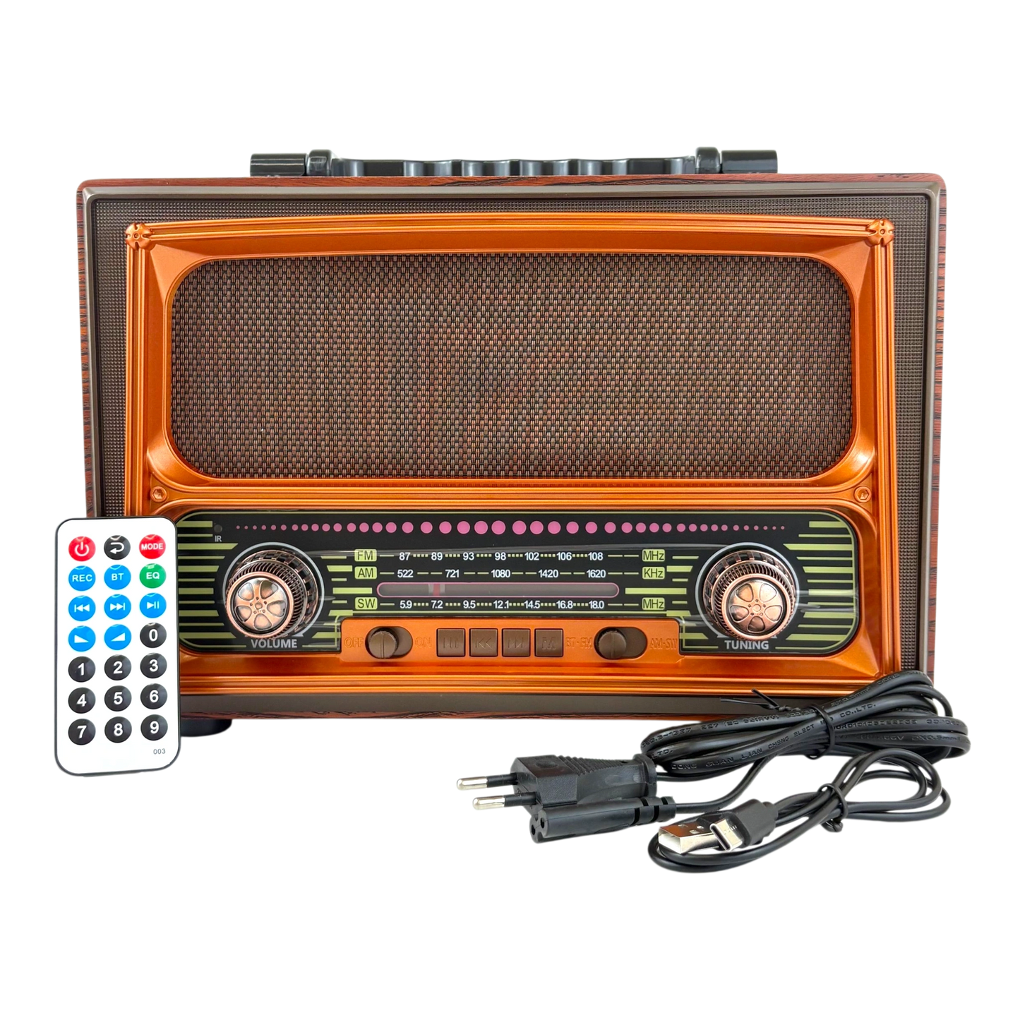 Retro Bluetooth Party Radio – Wooden Style (Model M-1807BT)
