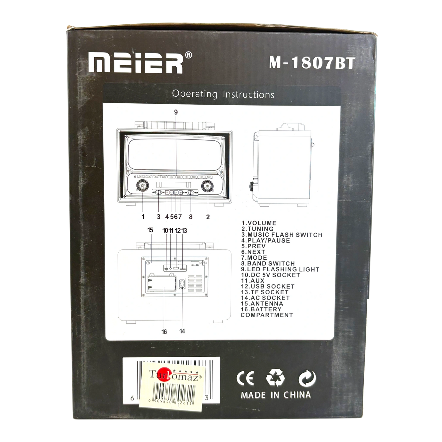 Retro Bluetooth Party Radio – Wooden Style (Model M-1807BT)