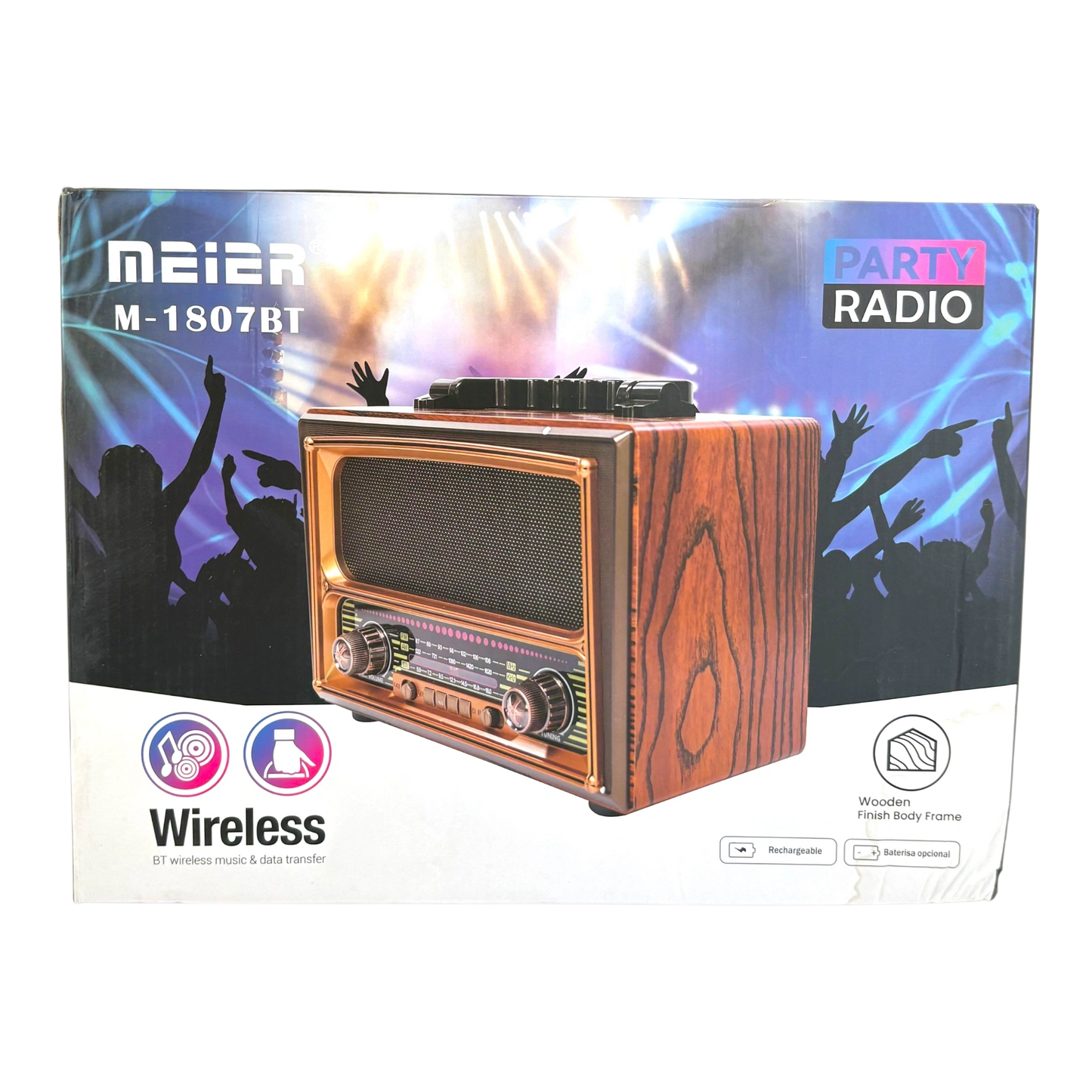 Retro Bluetooth Party Radio – Wooden Style (Model M-1807BT)