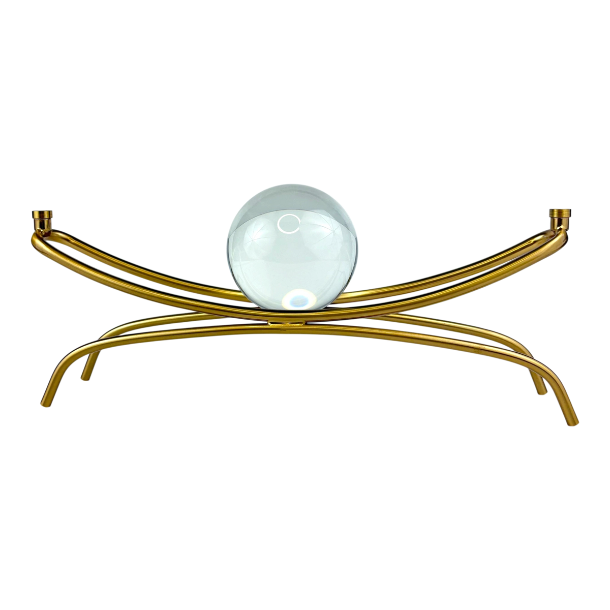 Balanced Thinkers on Arch – Glass & Gold Modern Sculpture