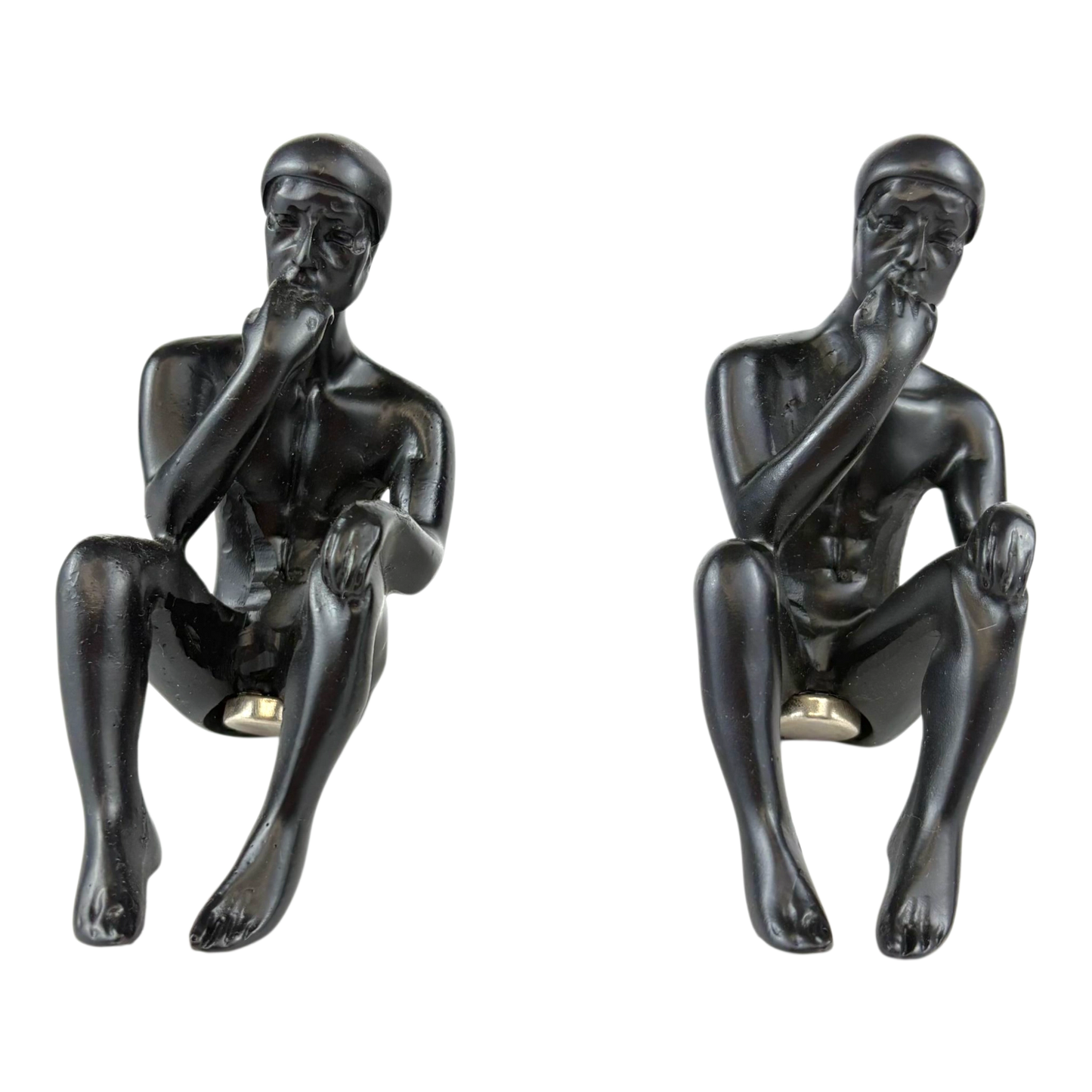 Thinkers on Balance Beam – Gold & Black Modern Sculpture