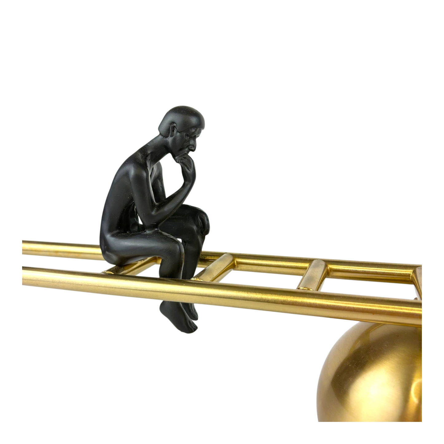 Thinkers on Balance Beam – Gold & Black Modern Sculpture