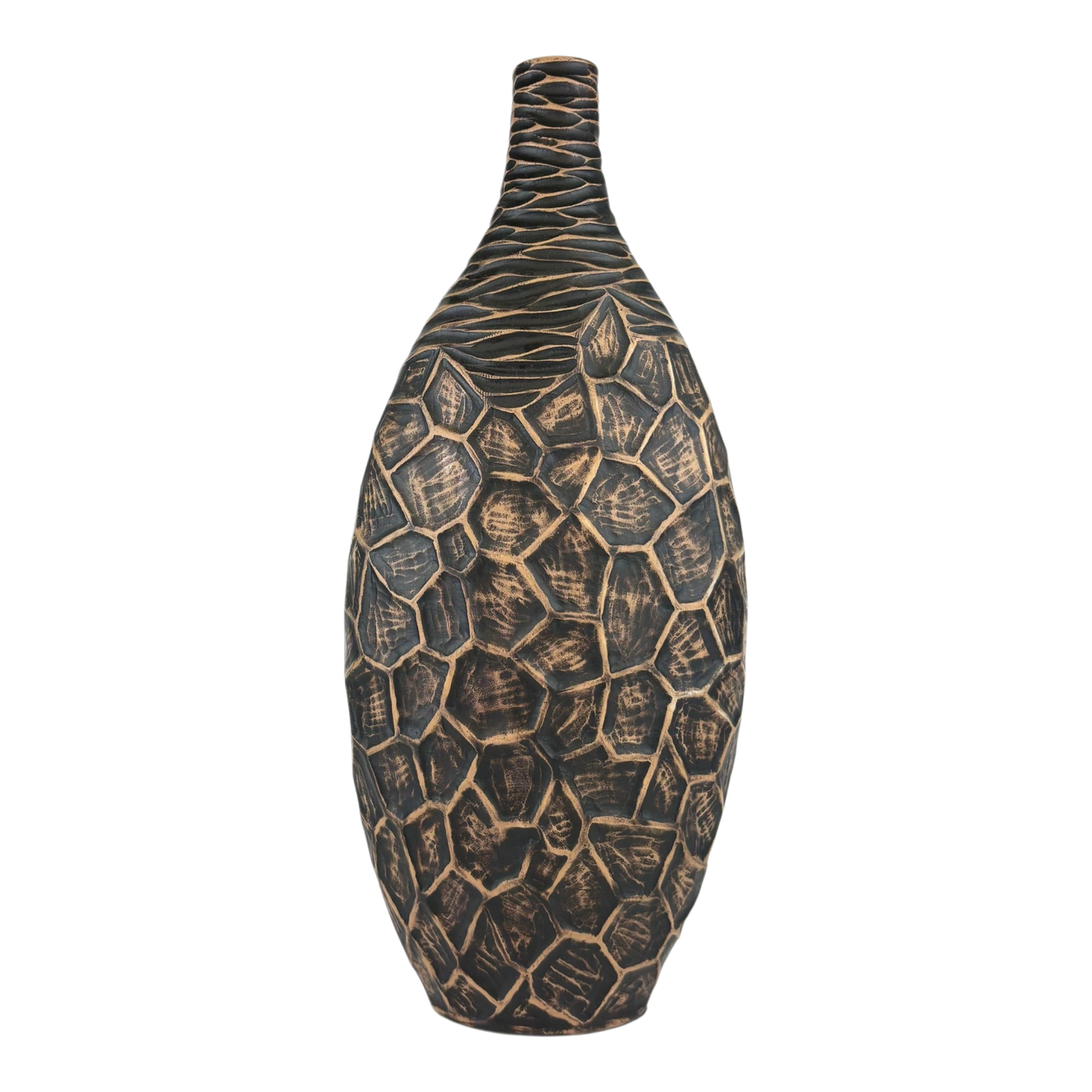 Geometric Textured Vases – Set of 2 Modern Tribal Decor