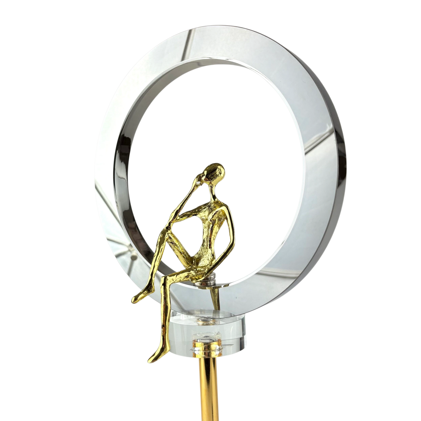 Crystal Ring Thinker Sculptures – Set of 3 Modern Art Figurines