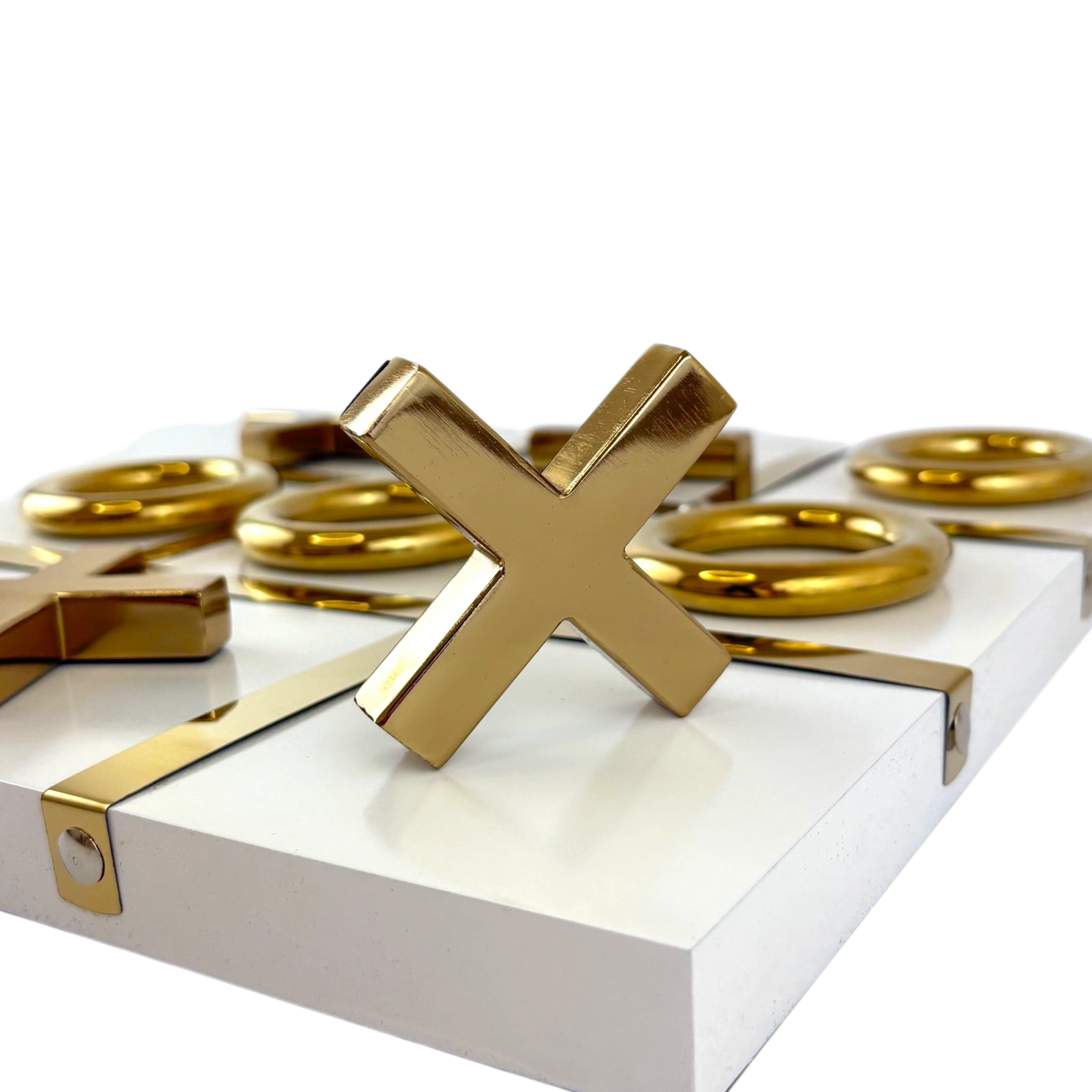 Luxury Gold Tic Tac Toe Game Set – Decorative Tabletop Display oxo
