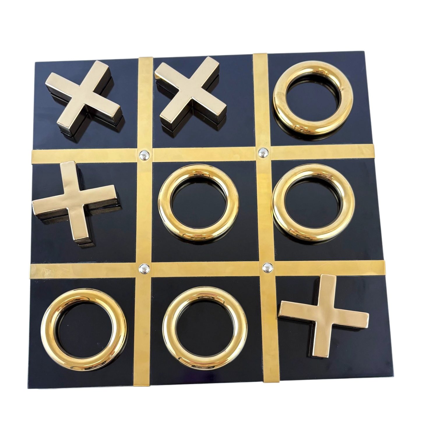 Luxury Gold Tic Tac Toe Game Set – Decorative Tabletop Display oxo