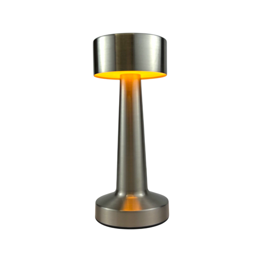 Modern Silver Touch Lamp – LED Rechargeable Table Light