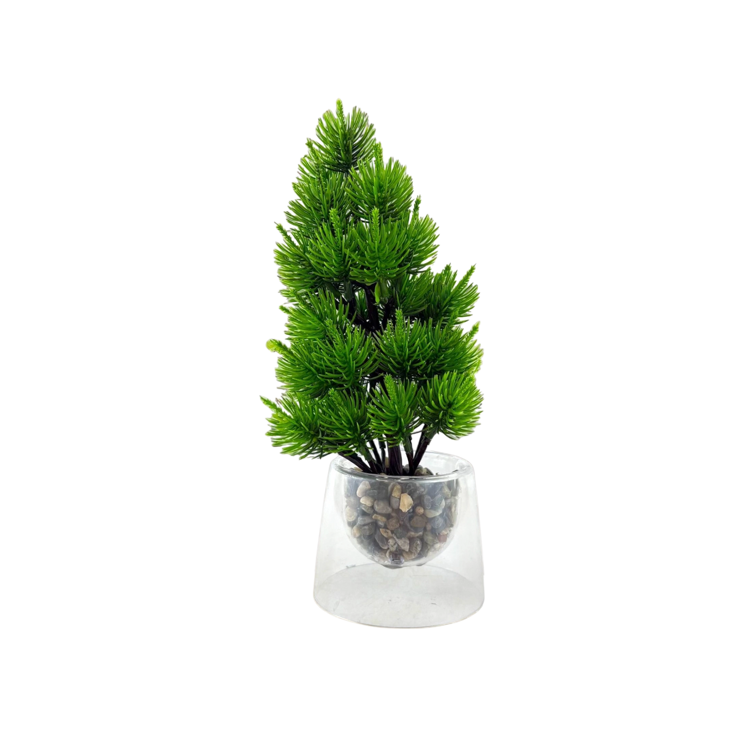 Mini Pine-Style Artificial Plant in Glass Pot