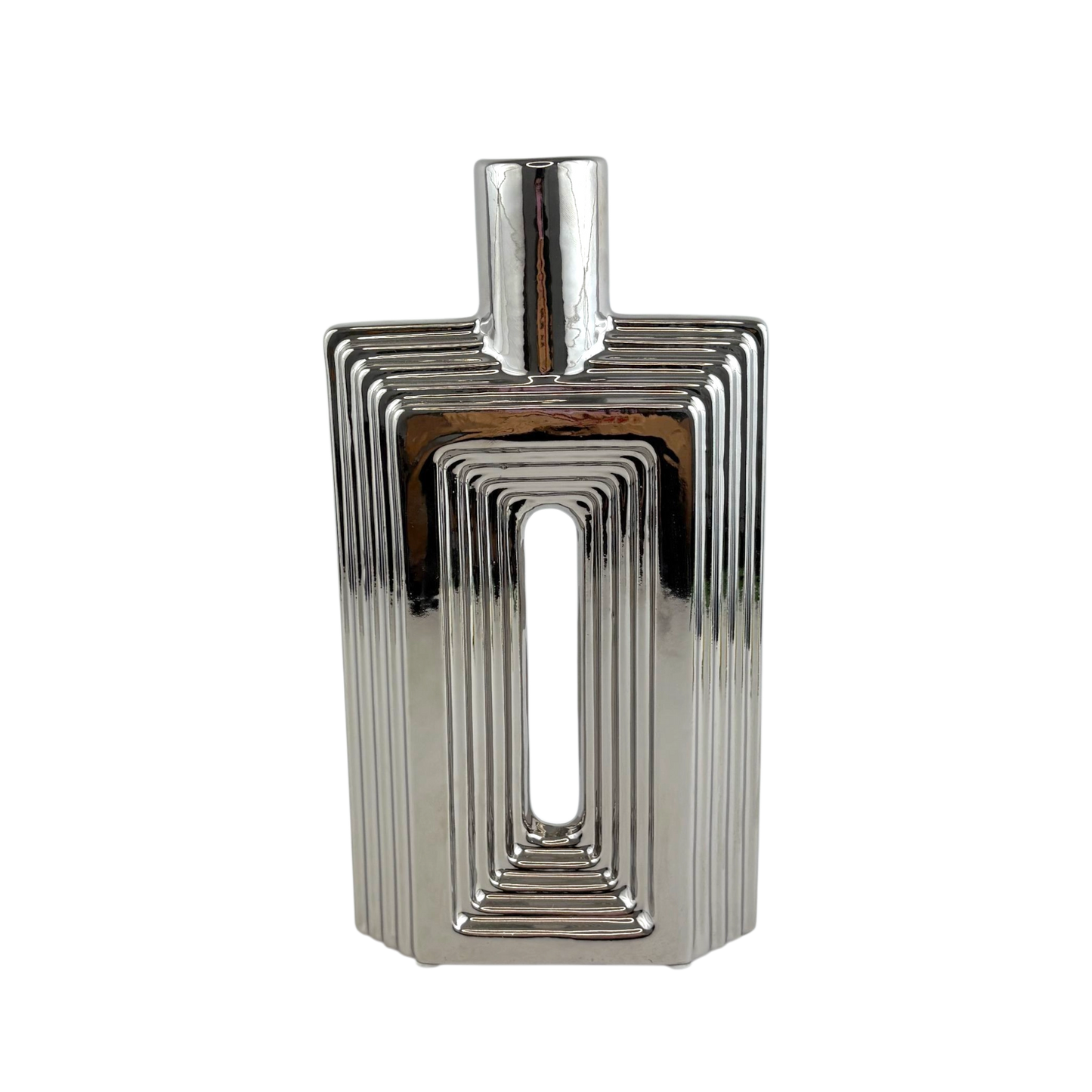 Geometric Silver Vase