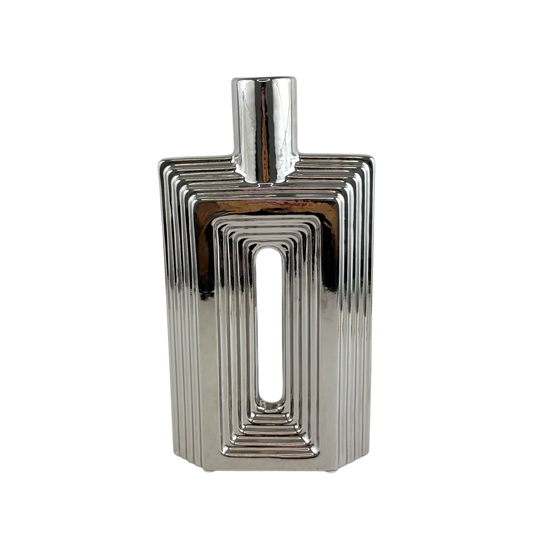 Geometric Silver Vase