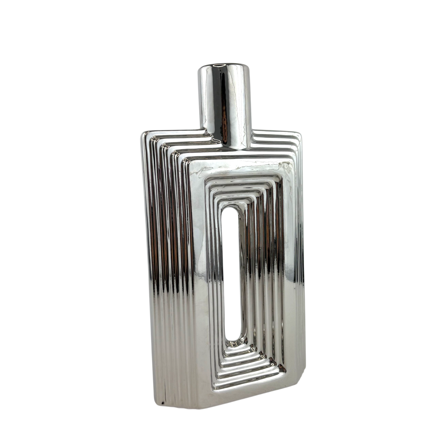 Geometric Silver Vase