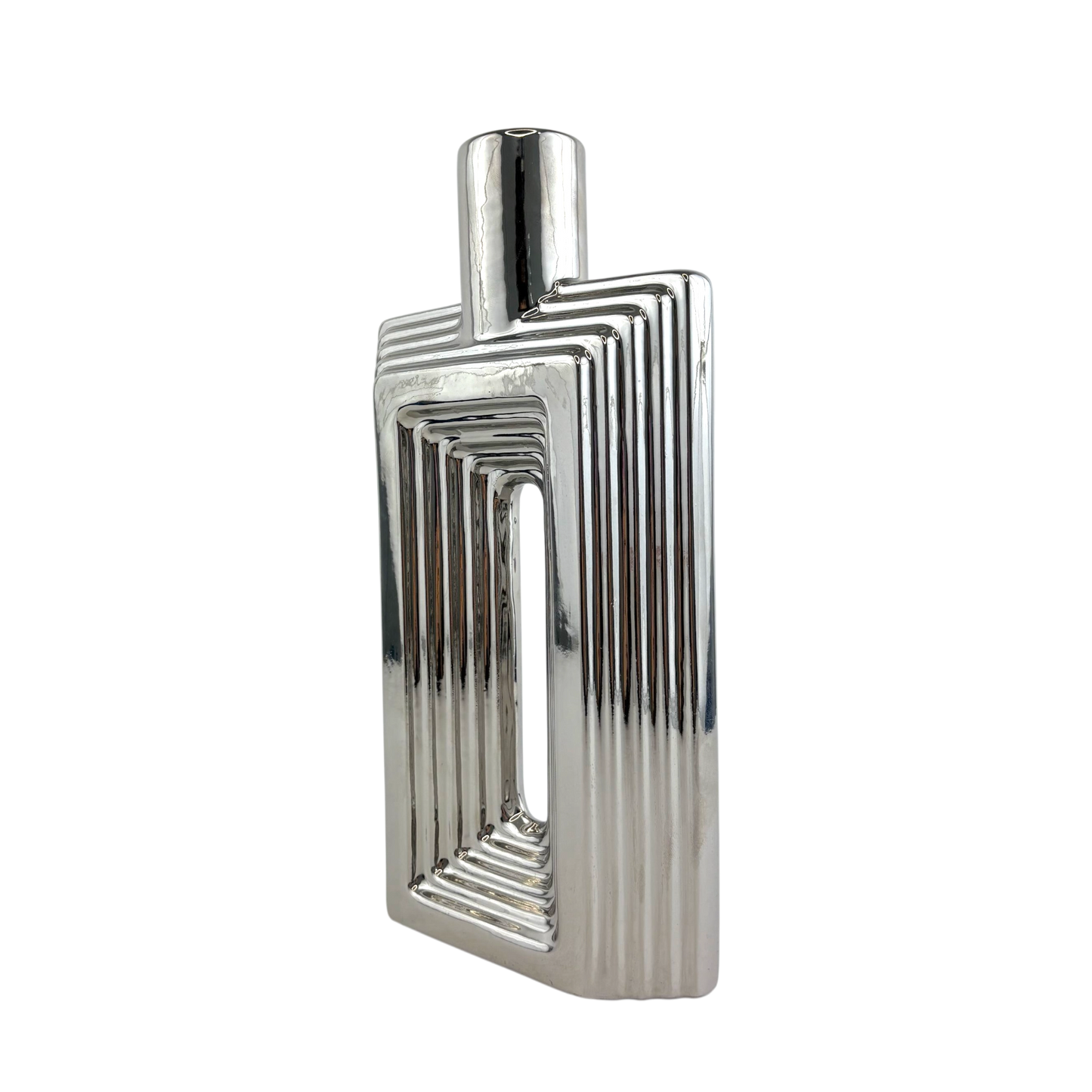 Geometric Silver Vase