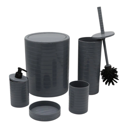 5-Piece Dark Grey Bathroom Set _modern style