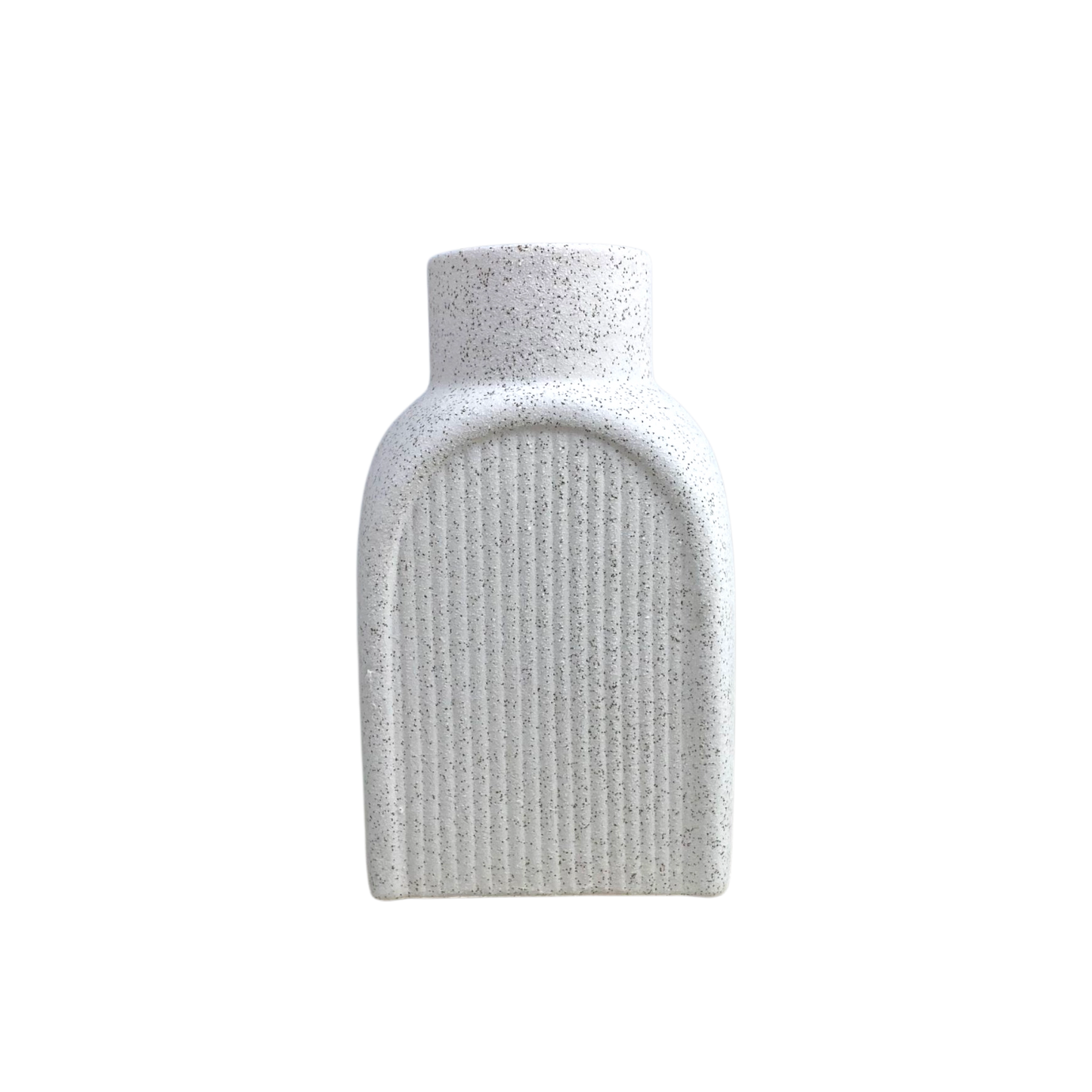 White Textured Arch Vase