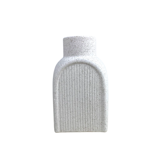 White Textured Arch Vase