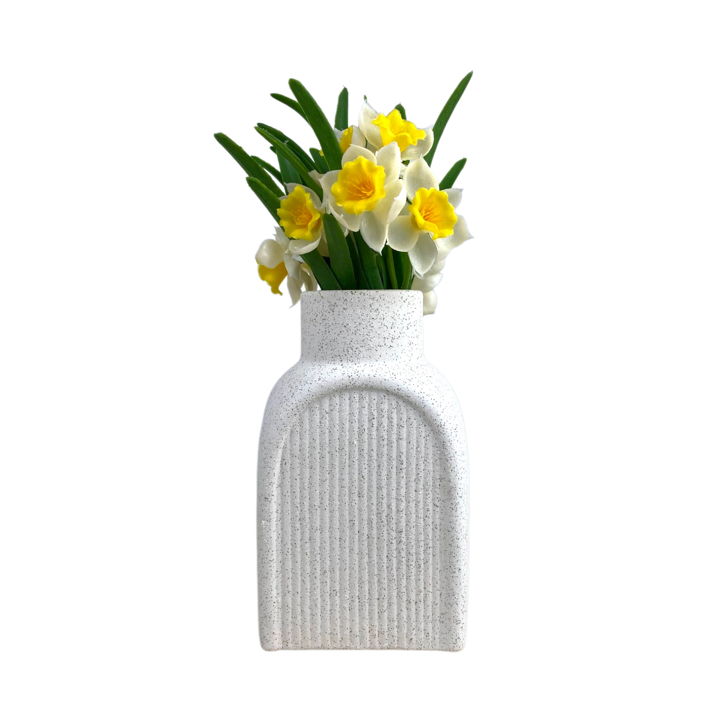 White Textured Arch Vase