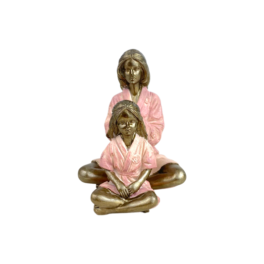 Mother & Daughter Spa Statue – Pink Robes