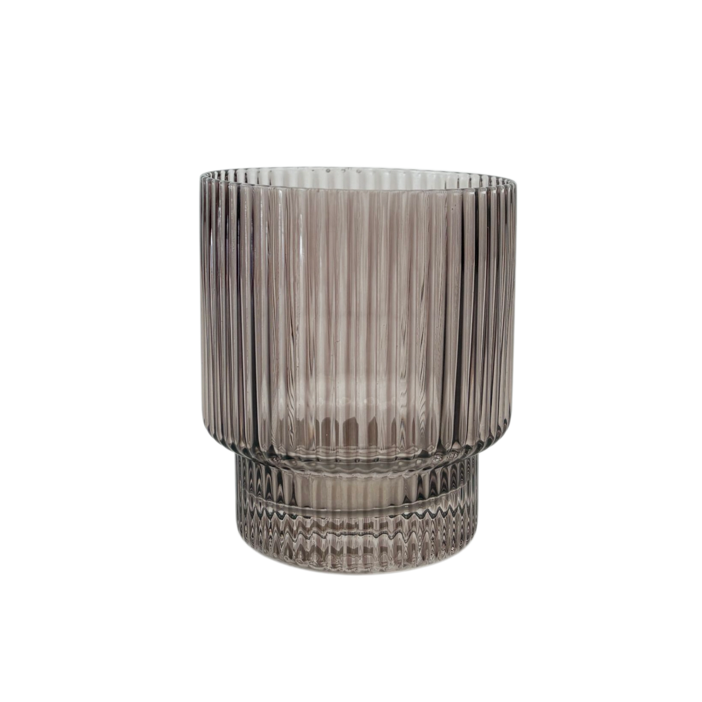 Ribbed Glass Tumbler – pink.      12 pcs