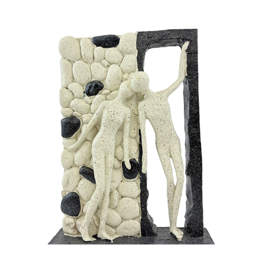 Modern  Decorative Block with Gold Accents