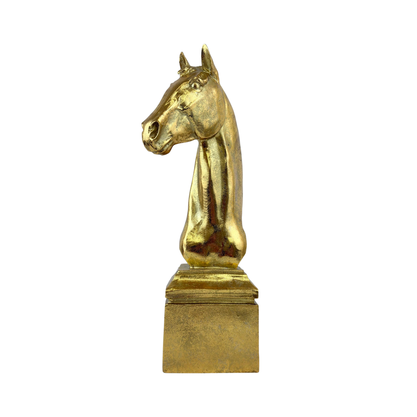 Golden Horse Head Sculpture
