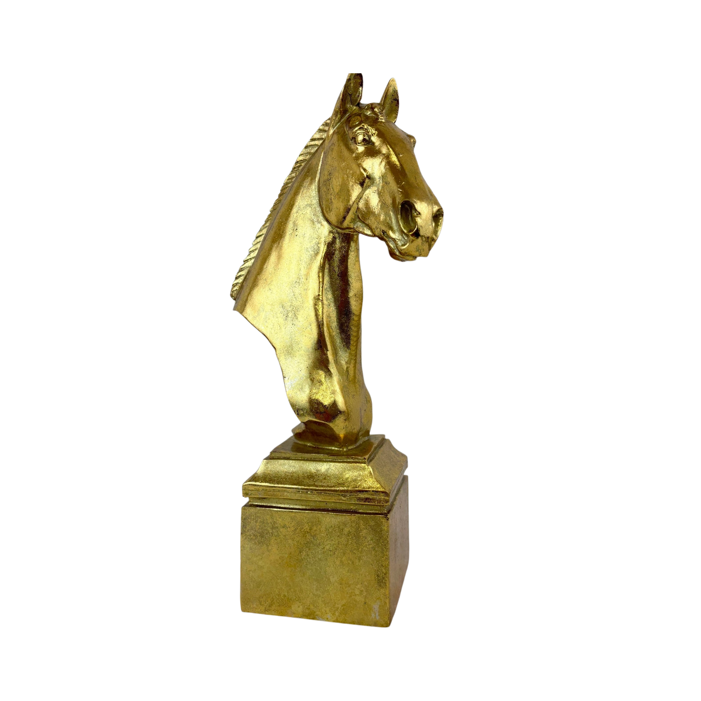 Golden Horse Head Sculpture